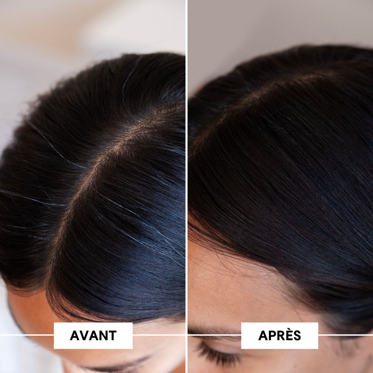 avant-après cheveux blancs